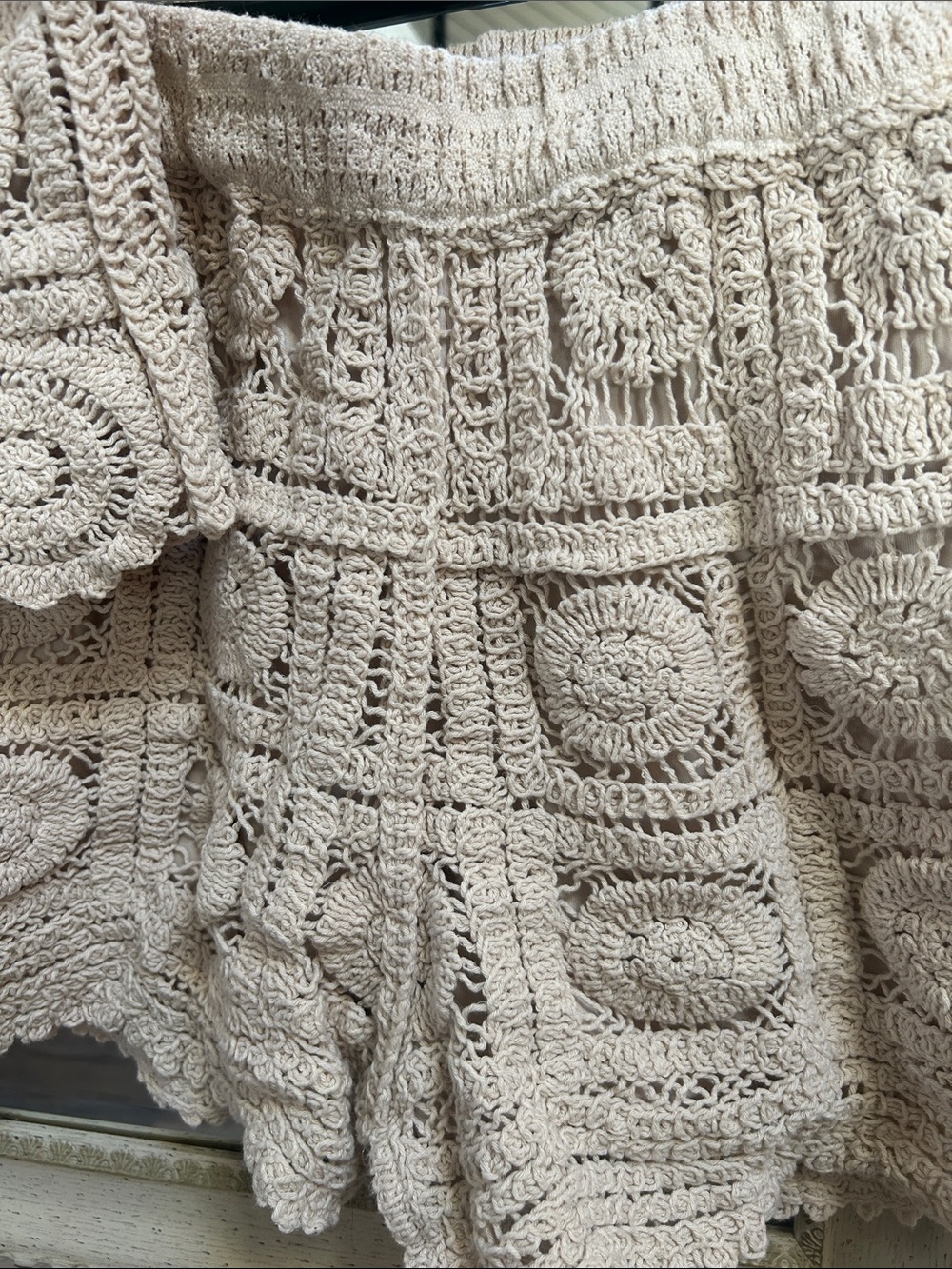 Rebellion Cream Crochet Two-Piece Shorts Set - Picture 3 of 3